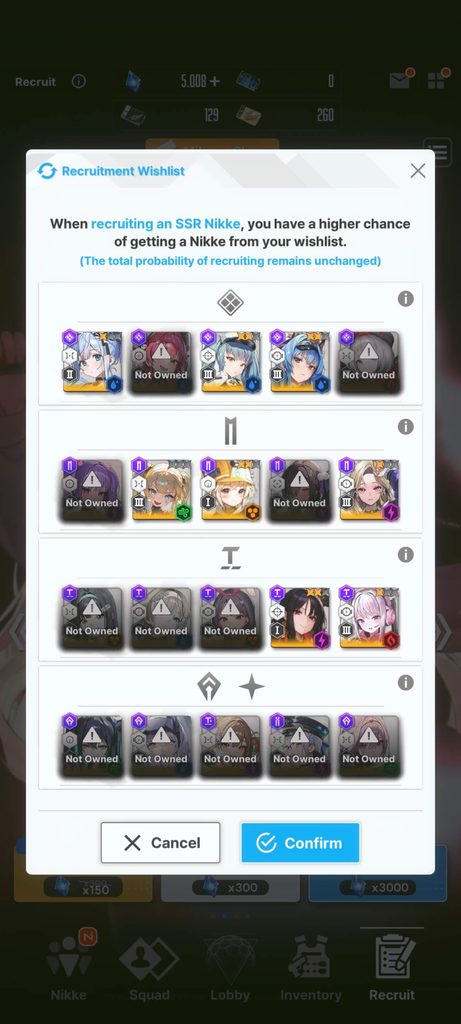nikke ordinary banner wishlist