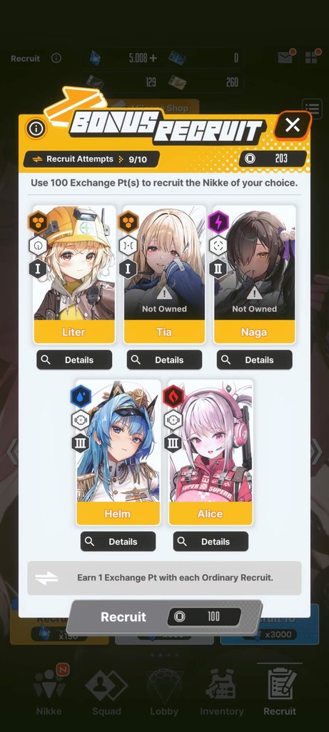 nikke 160 wall bonus recruit
