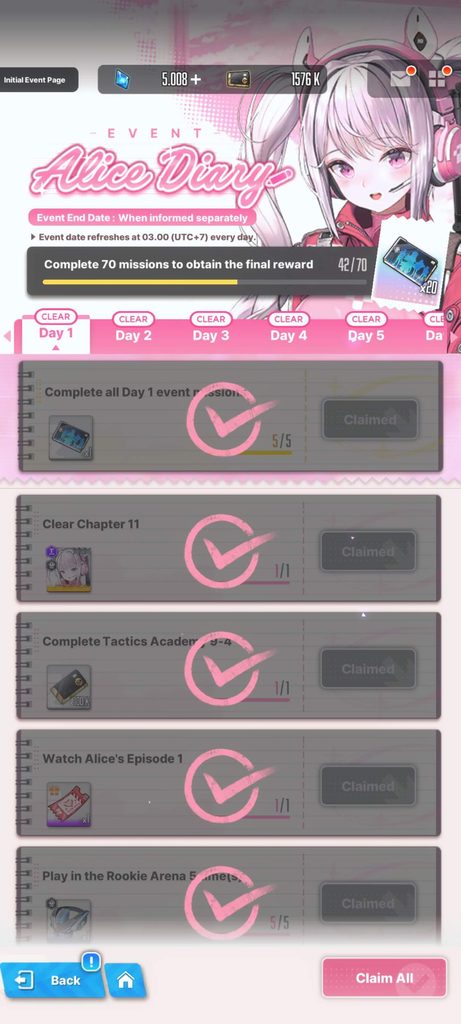 Alice Diary Event